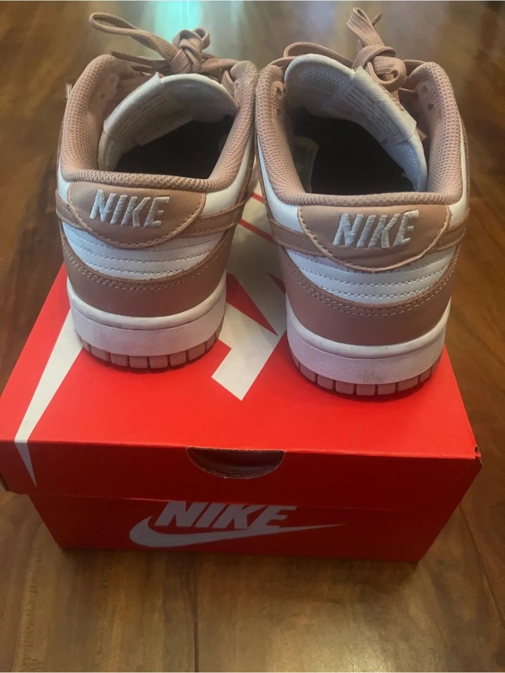 Nike Low-Top Sneakers in White and Dusty Rose